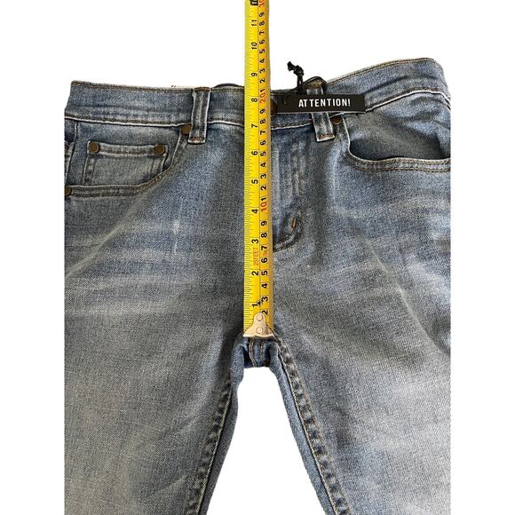 RSQ Boys Tokyo Super Skinny Jeans Medium Wash Blue Whiskered Size 14 New - Picture 7 of 10